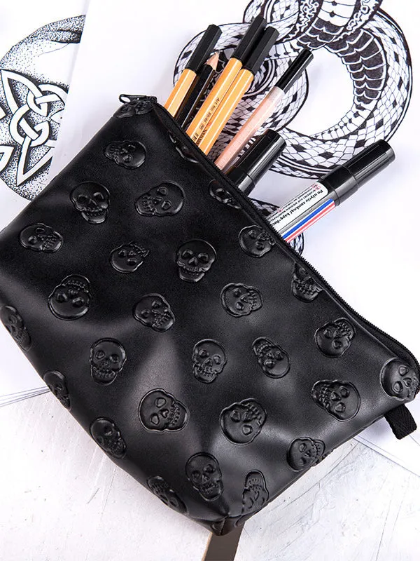 Leather Skull Cosmetic Bag