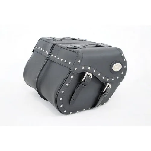 Longride Studded Iparex Saddlebags Black HC154A - 38 Liters