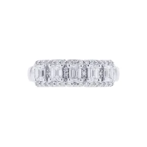 Lovella 5 Stone Halo Diamond Ring 1ct