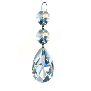 Magnificent Crystal Almond Prism 2-inches Clear, 2 Crystal Beads