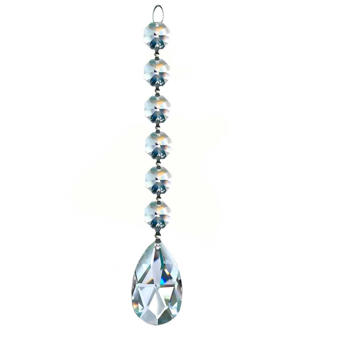 Magnificent Crystal Almond Prism 2-inches Clear, 6 Crystal Beads