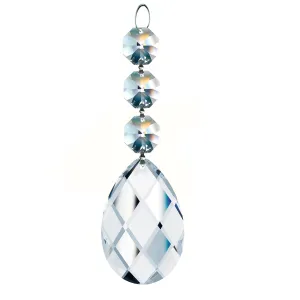 Magnificent Crystal Classic Almond Prism 2.5-inches Clear, 3 Crystal Beads