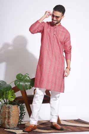 Magnificent Print Cotton Pink Color Dotted Kurta