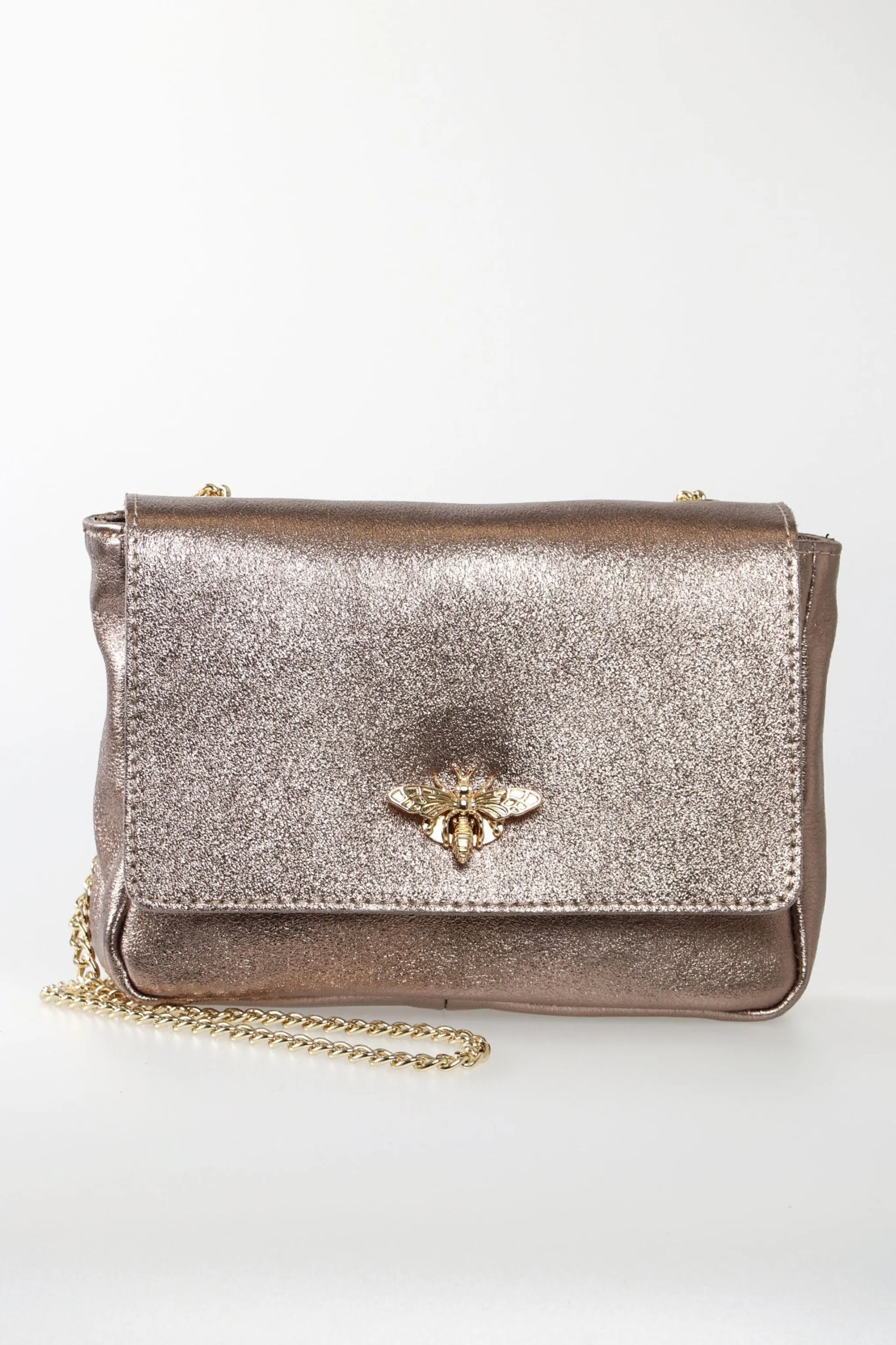 Maisie Crossbody Bag - Champagne, Metallic