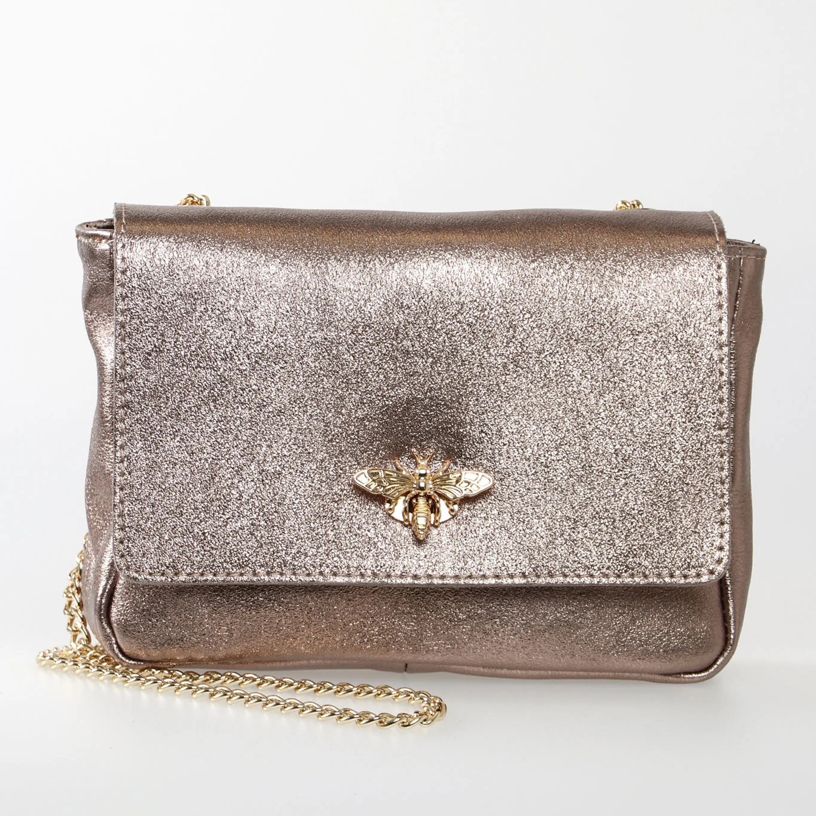 Maisie Crossbody Bag - Champagne, Metallic