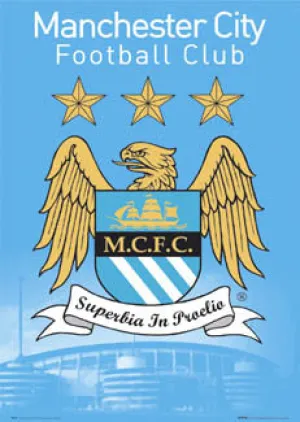 Manchester City FC Official Badge Poster - GB 2005