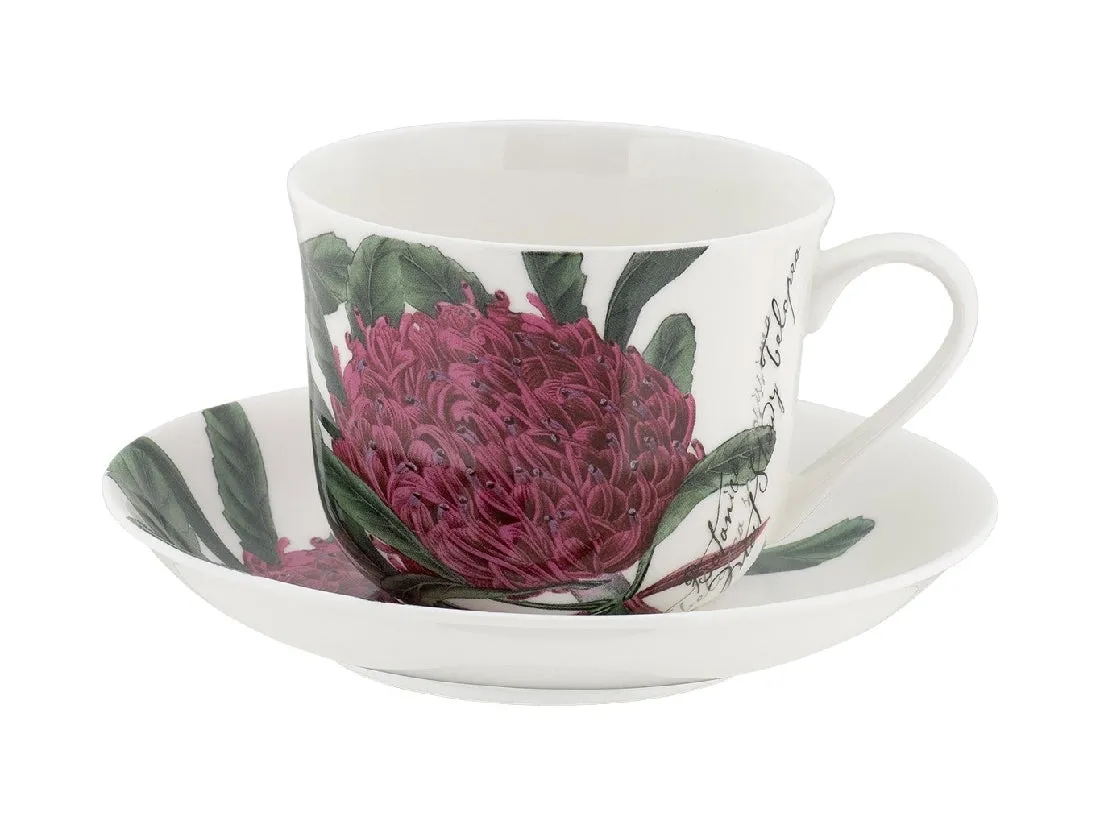 Maxwell & Williams RBGA Botanics Breakfast Cup & Saucer 450ML Telopea