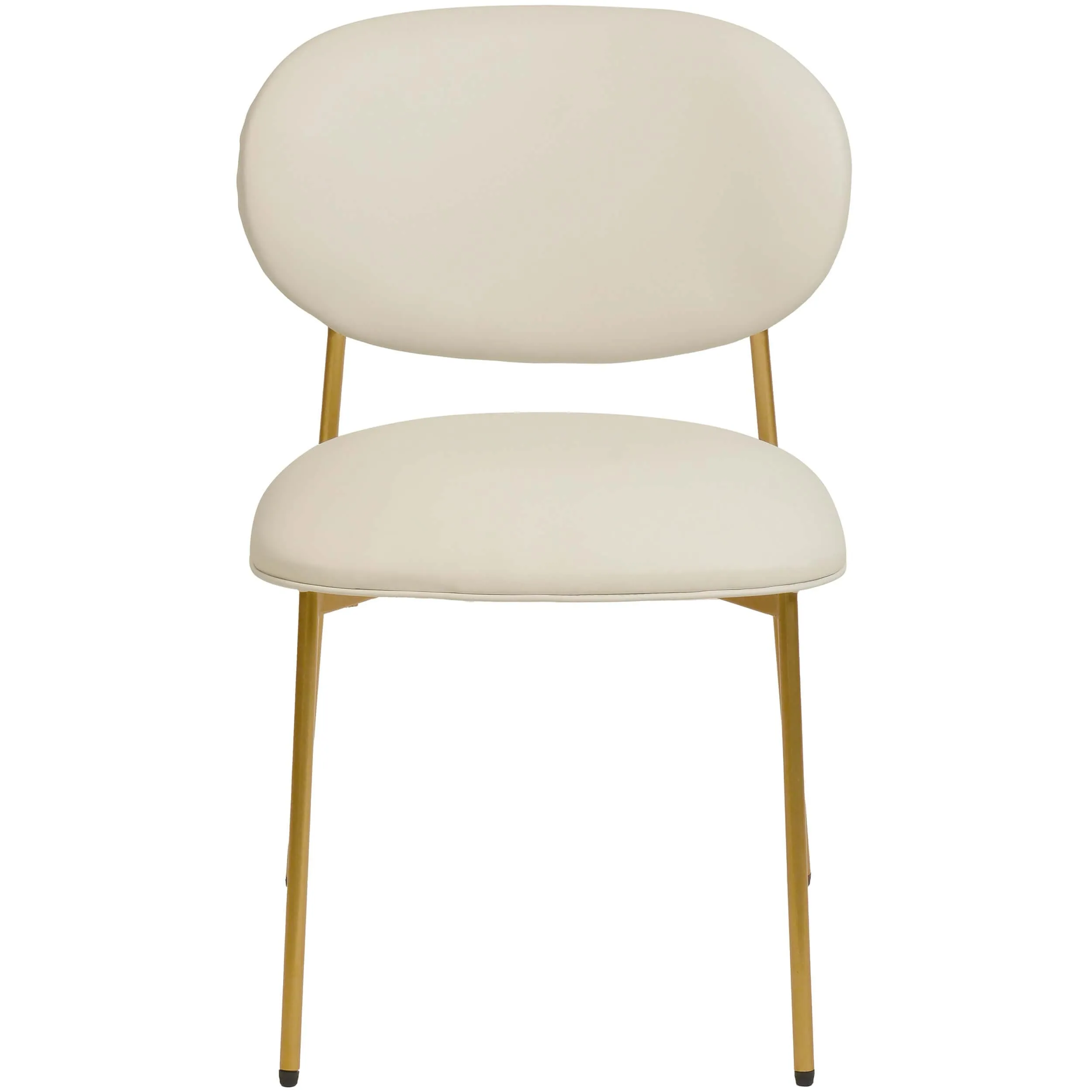 McKenzie Vegan Leather Dining Chair, Cream, Set of 2