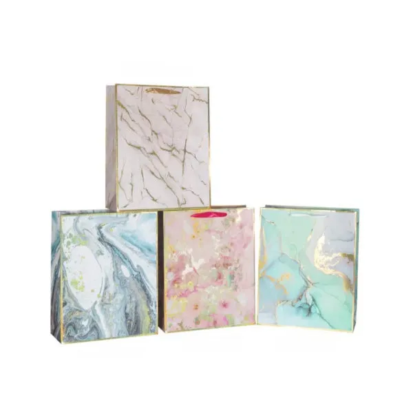 Medium Holographic Marble Gift Bag - 24cm x 18cm x 8cm