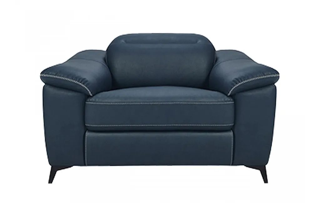 Melbourne - Modern Blue Leatherette Electric Recliner Chair