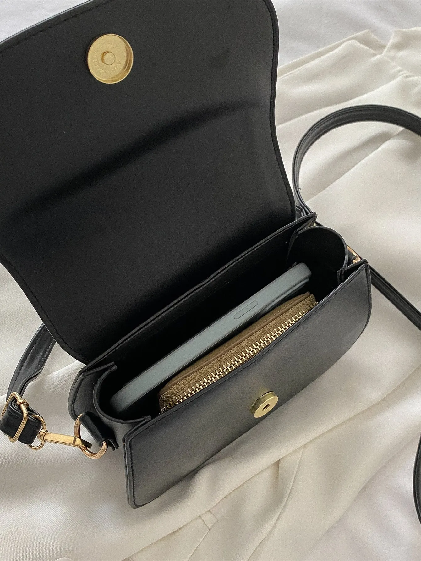 Mini Minimalist Flap Saddle Bag