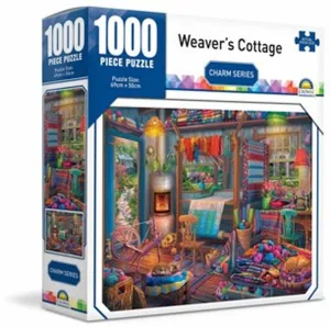 MJM Crown 1000 Piece Puzzle Charm Series Weaver's Cottage