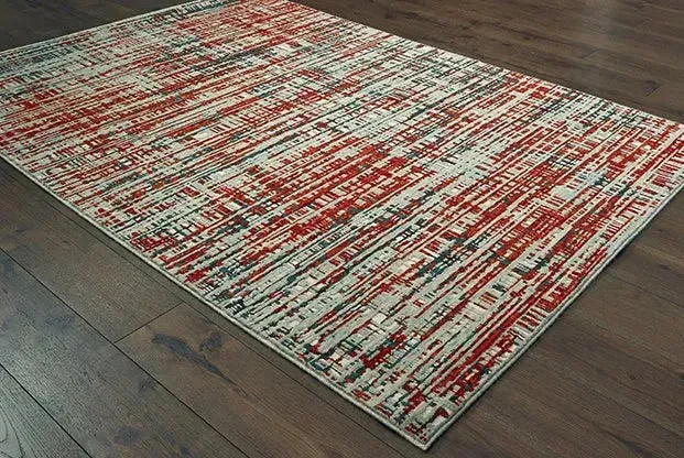 Montage 5503X Grey Red Rug