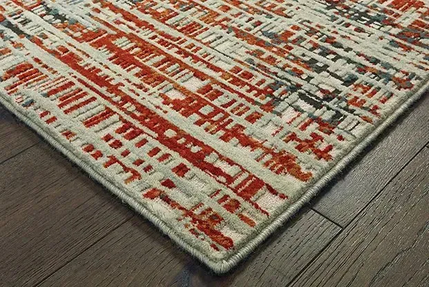 Montage 5503X Grey Red Rug