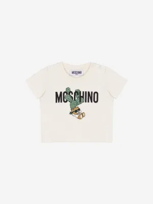 Moschino Baby Teddy Logo T-Shirt in Ivory