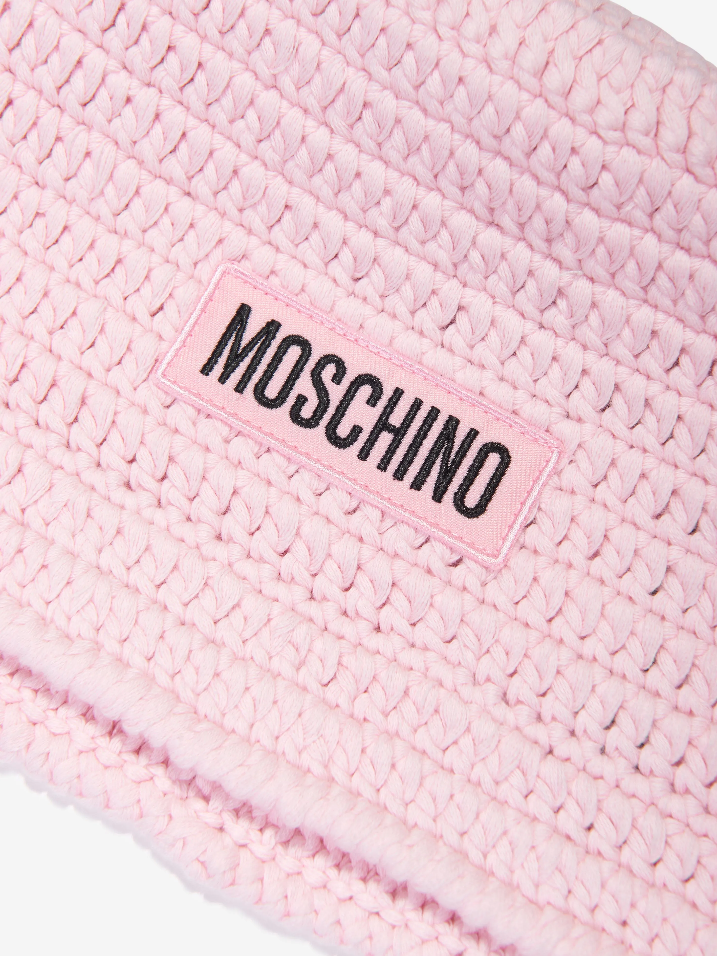 Moschino Girls Logo Bucket Hat in Pink