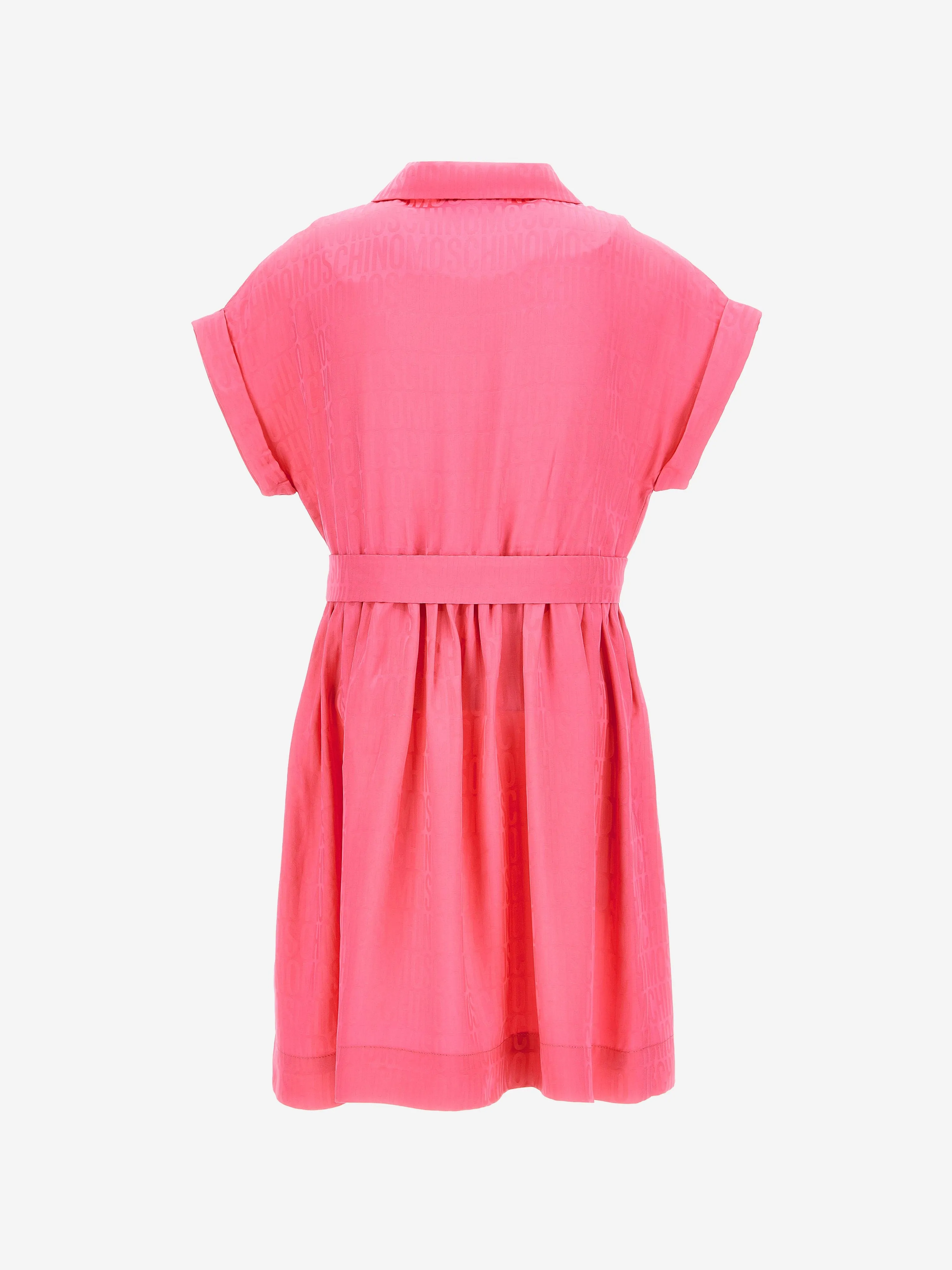 Moschino Girls Logo Shirt Dress in Pink