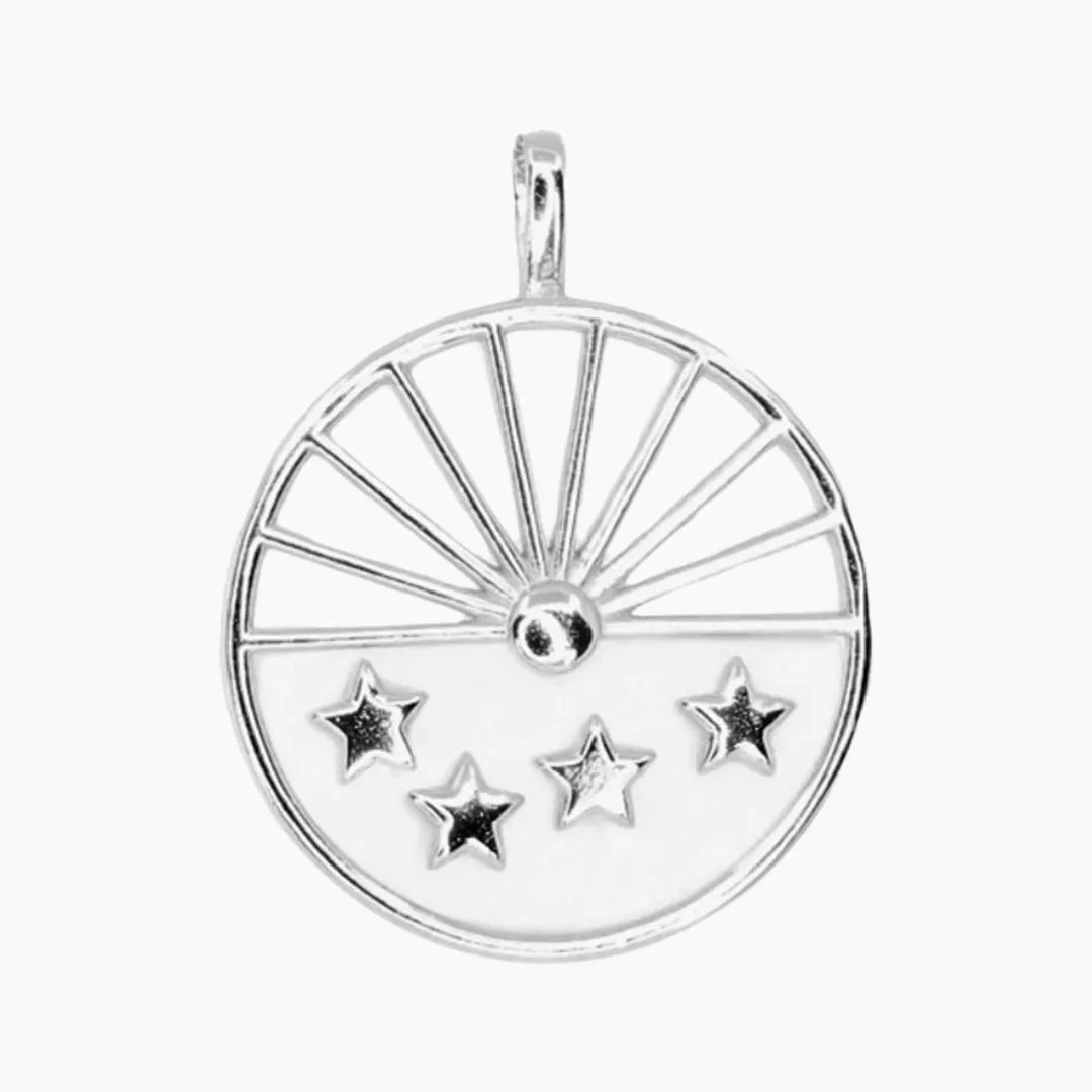 Mother of Pearl Sun & Stars Medallion (Silver)