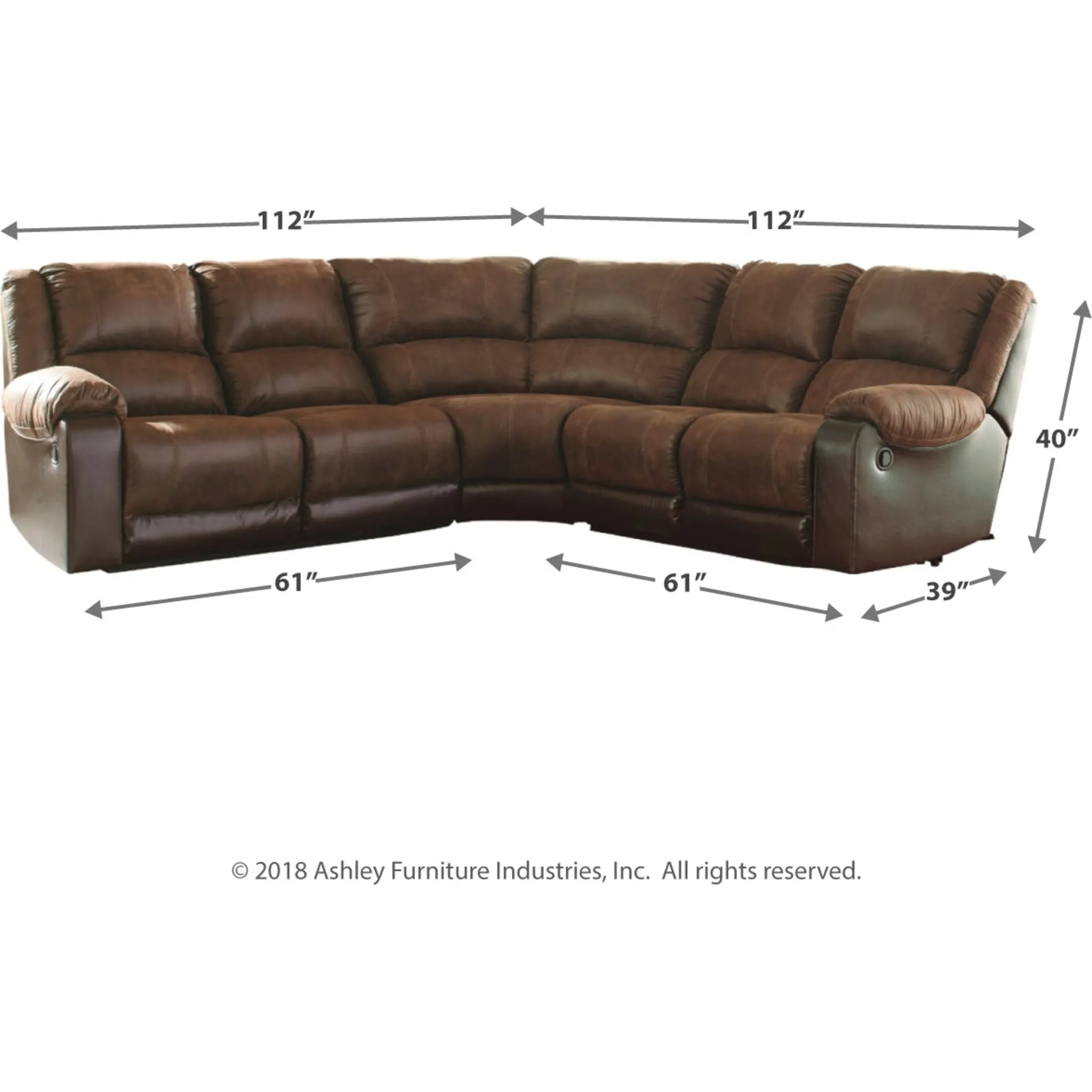 Nantahala 5 Piece Reclining Sectional