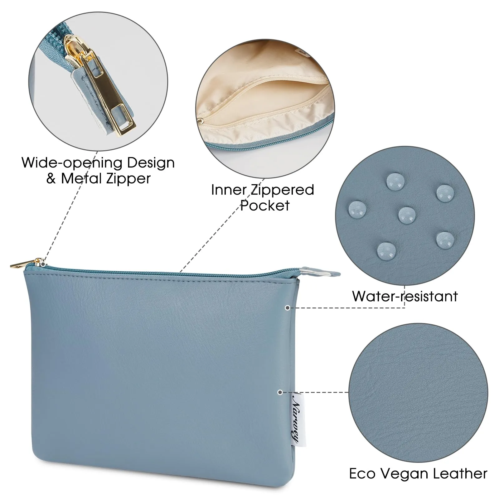 NARWEY Vegan Leather Travel Makeup Pouch - NW5808