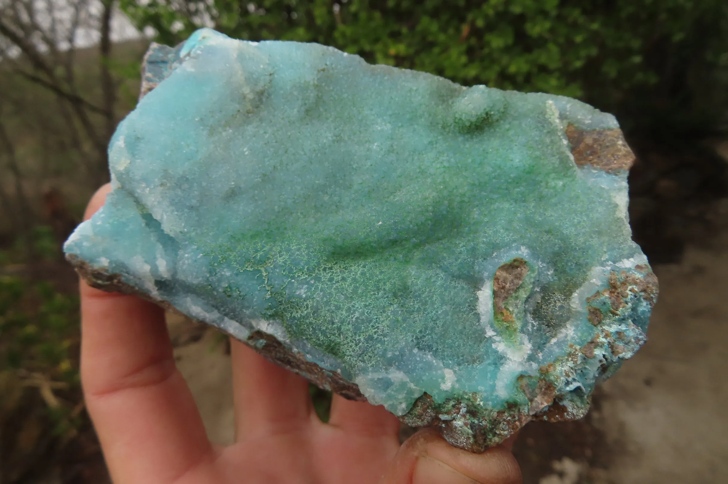 Natural Crystalline Drusy Chrysocolla Specimens x 2 From Kulukuluku, Congo