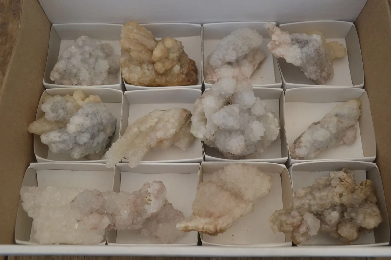 Natural Drusy Mountain Quartz Specimens x 12 From Alberts Mountain, Lesotho