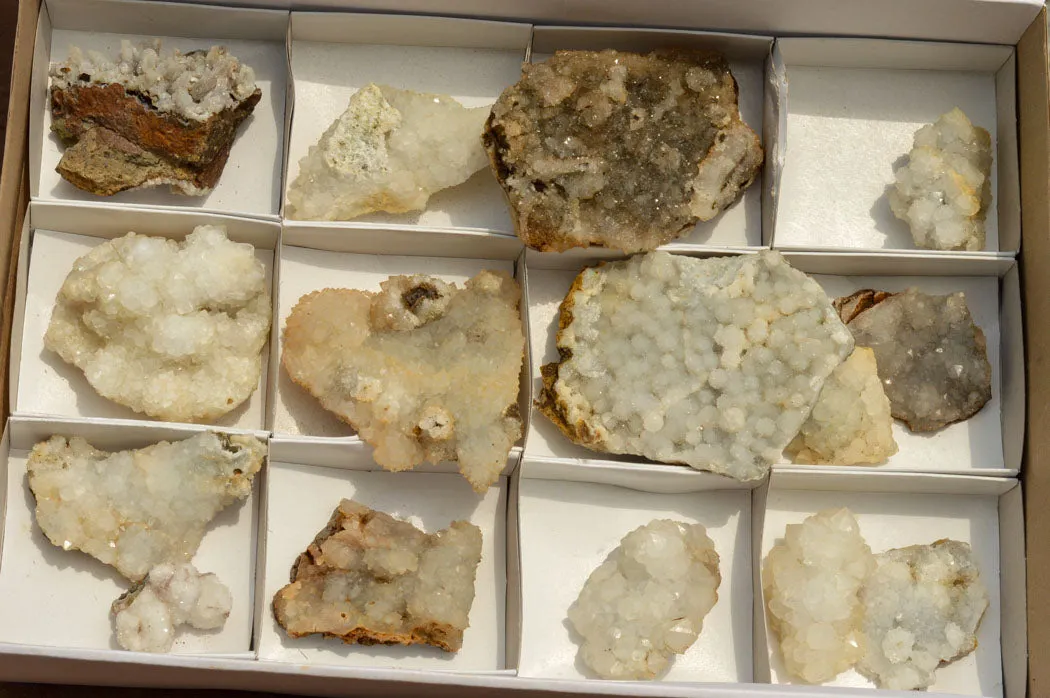 Natural Rare Mountain "Snow" Quartz Specimens x 15 From Alberts Mountain, Lesotho