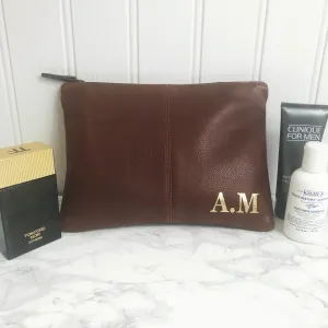 NEW Mens Personalised Wash & Toiletries Bag, Grooming Bag or Man Bag - Perfect for Birthdays and Fathers Day - 2 Colour Ways