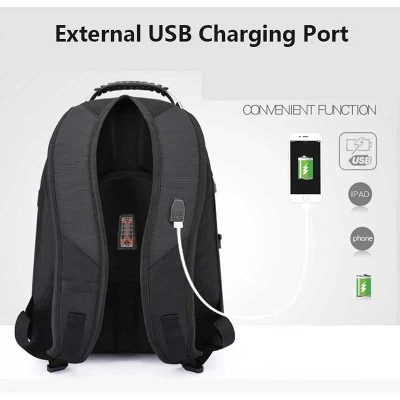 New Swiss-Multifunctional Bags Durable 17 Inch Laptop Backpack, Travel Bag,College Bookbag,Usb Charging Port,Water Resistant