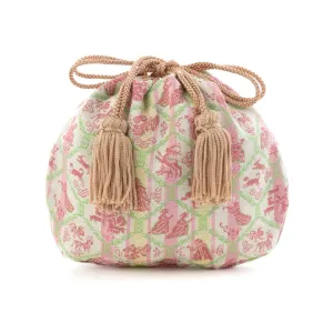 Nishijin-ori Small Drawstring Bag - The birth of Jesus Christ -,  Made in Kyoto, Japan,  Japanese traditional craft purse