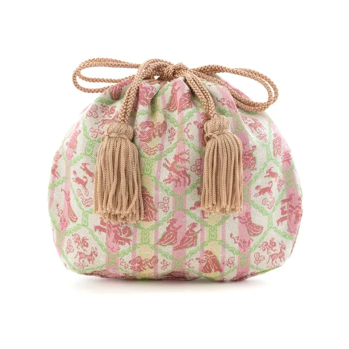 Nishijin-ori Small Drawstring Bag - The birth of Jesus Christ -,  Made in Kyoto, Japan,  Japanese traditional craft purse