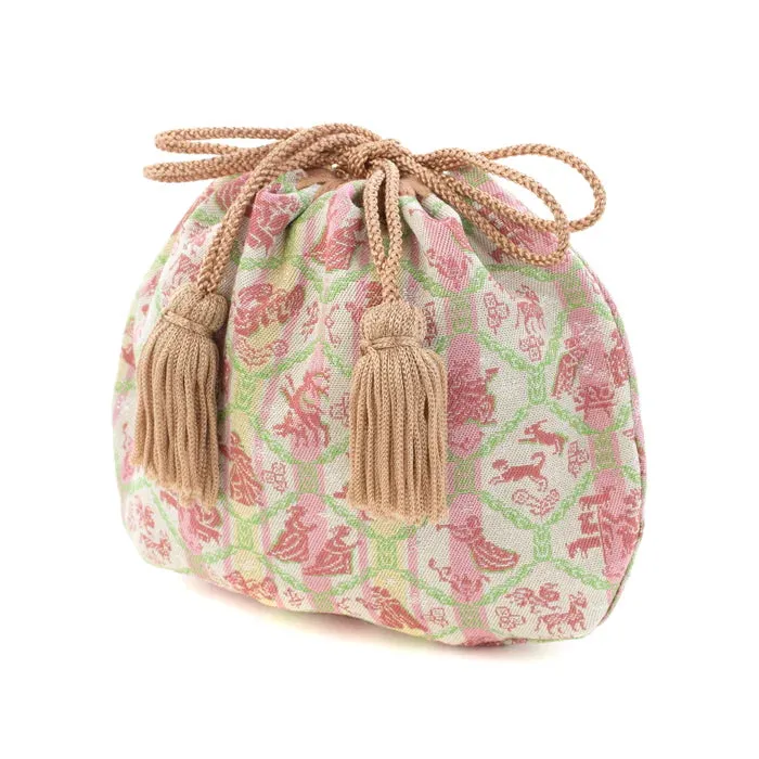 Nishijin-ori Small Drawstring Bag - The birth of Jesus Christ -,  Made in Kyoto, Japan,  Japanese traditional craft purse