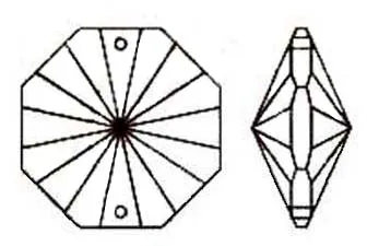 Octagon Crystal 26mm Clear Prism with Two Holes