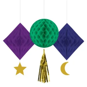 Opulent Eid Honeycomb Decorations 3pk