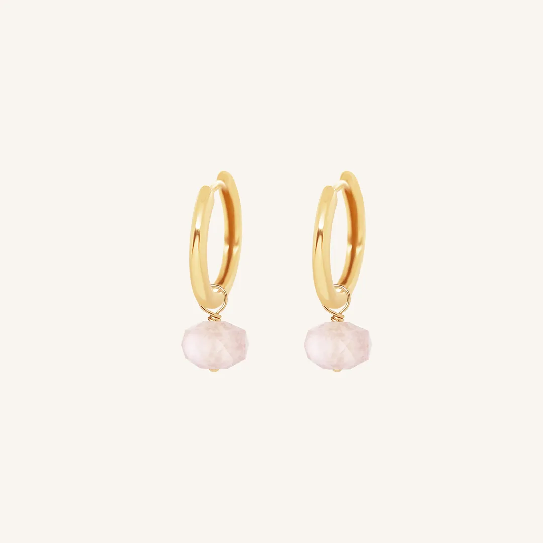 Opulent Morganite Plain Hoops - Stone of Joy