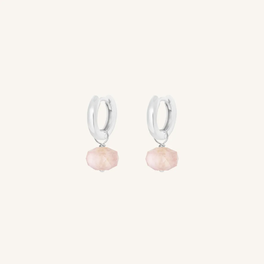 Opulent Morganite Plain Hoops - Stone of Joy