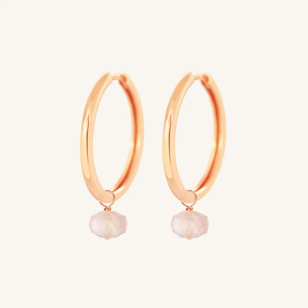 Opulent Morganite Plain Hoops - Stone of Joy