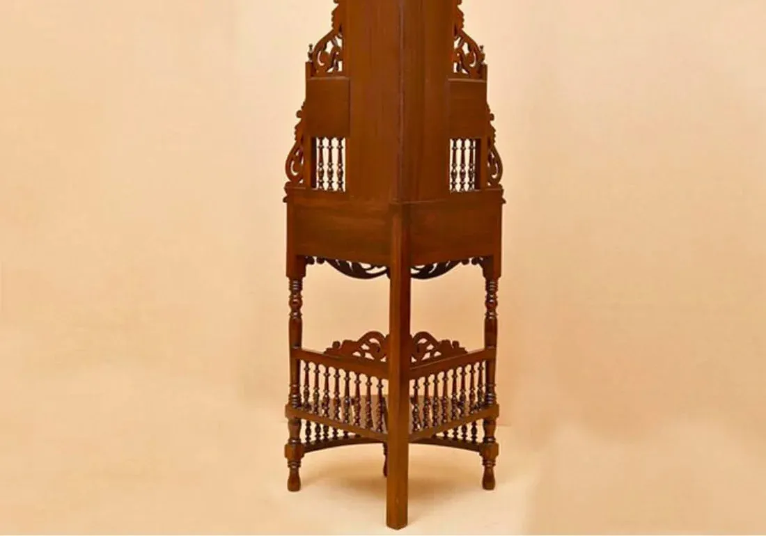 Opulent Teak Wooden Hand Crafted Corner