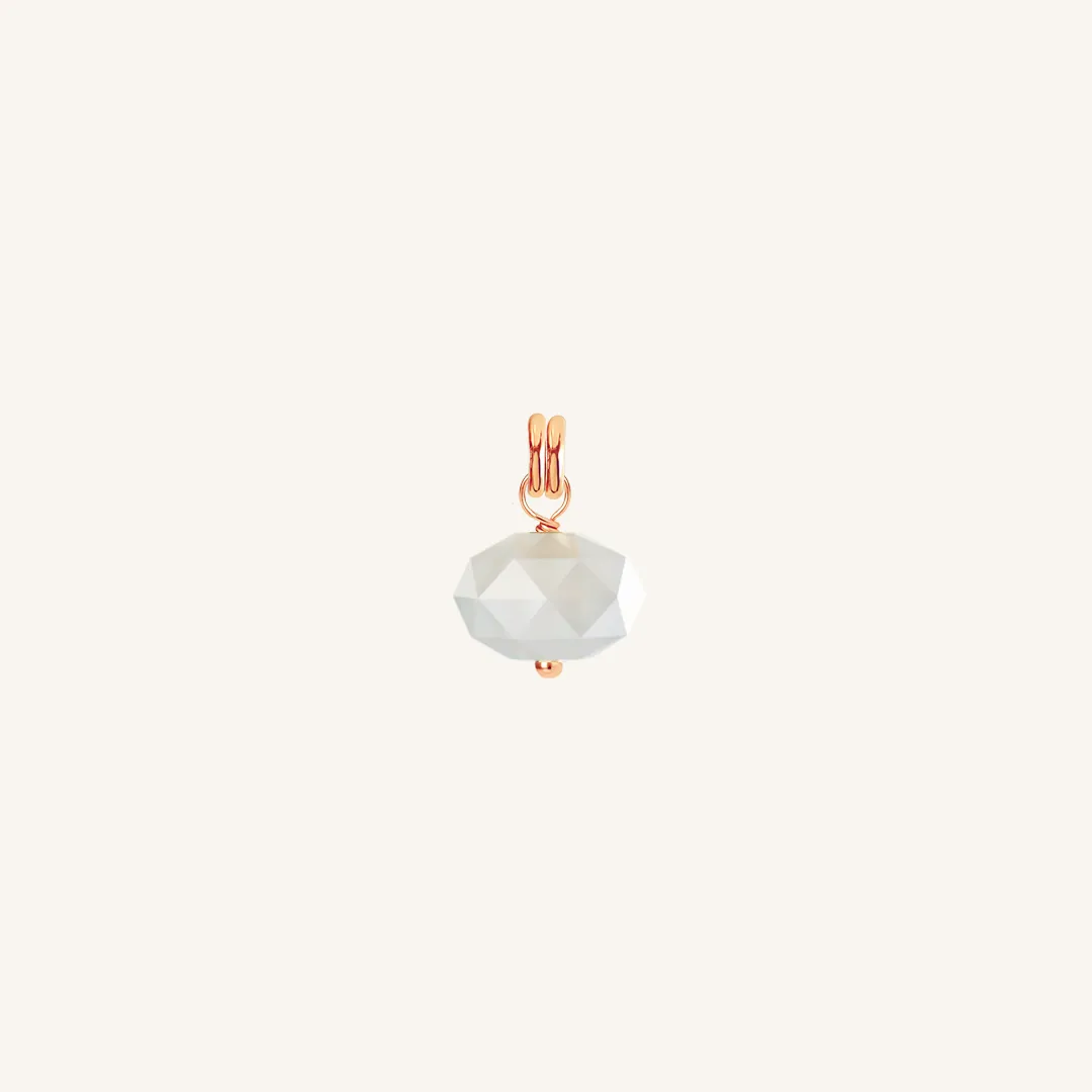 Opulent White Moonstone Charm - Stone of Hope