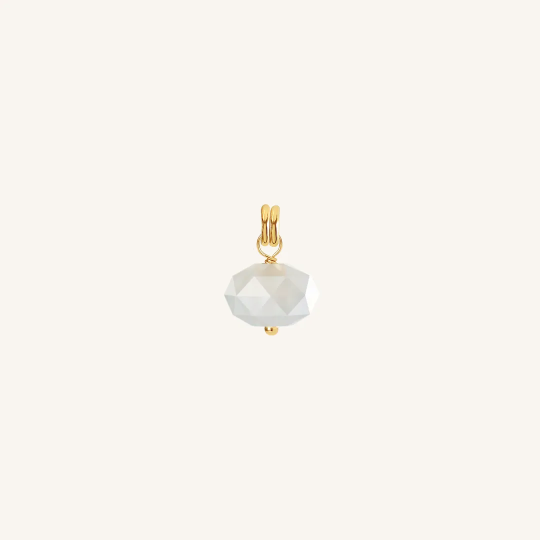 Opulent White Moonstone Charm - Stone of Hope