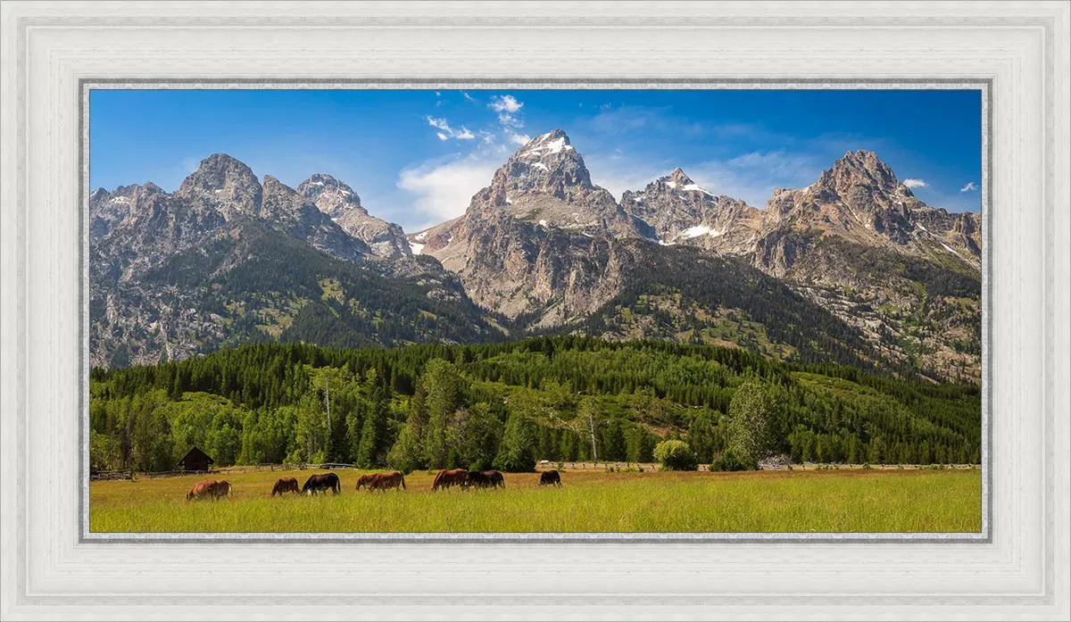 Panorama of Grand Teton Mountain Range, Wyoming