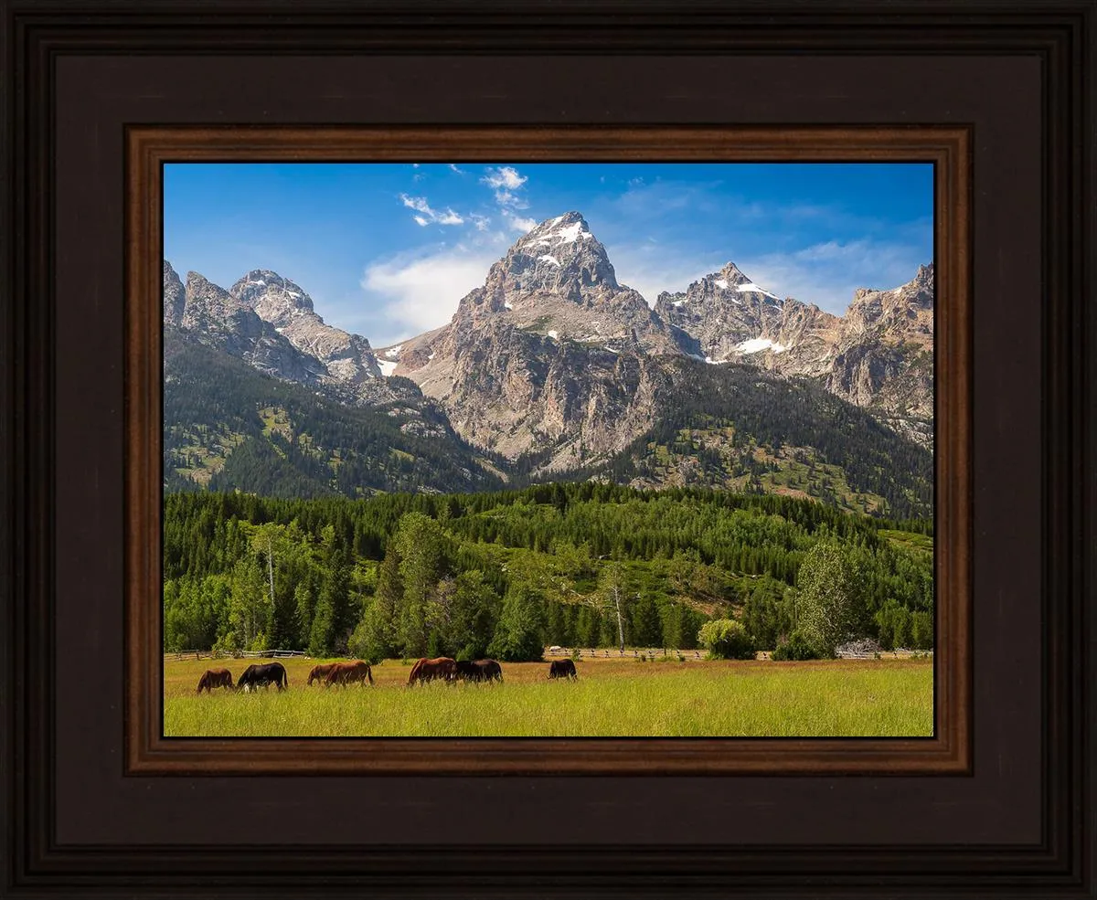 Panorama of Grand Teton Mountain Range, Wyoming