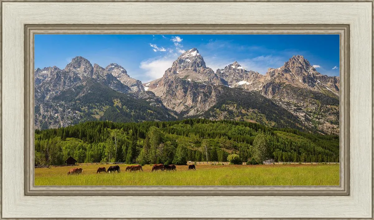 Panorama of Grand Teton Mountain Range, Wyoming