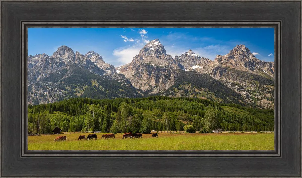 Panorama of Grand Teton Mountain Range, Wyoming