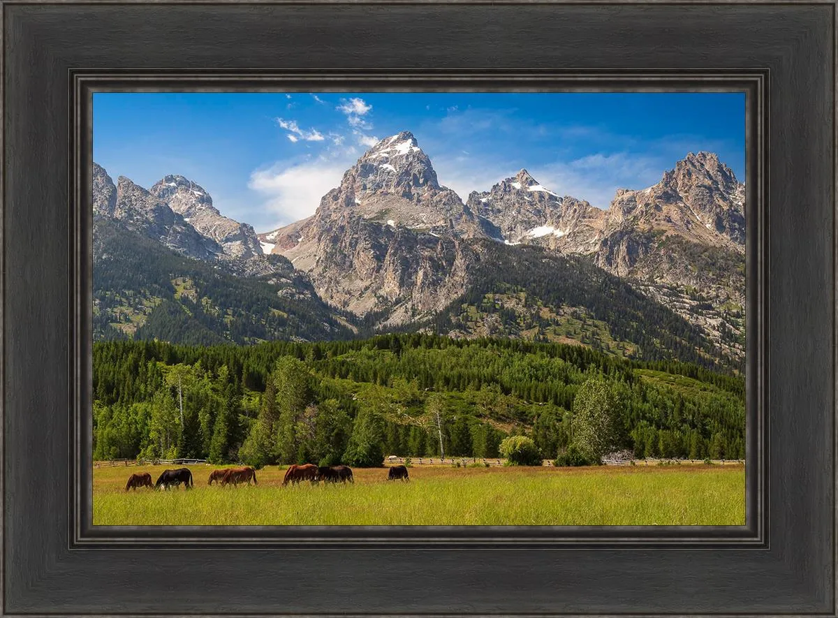 Panorama of Grand Teton Mountain Range, Wyoming