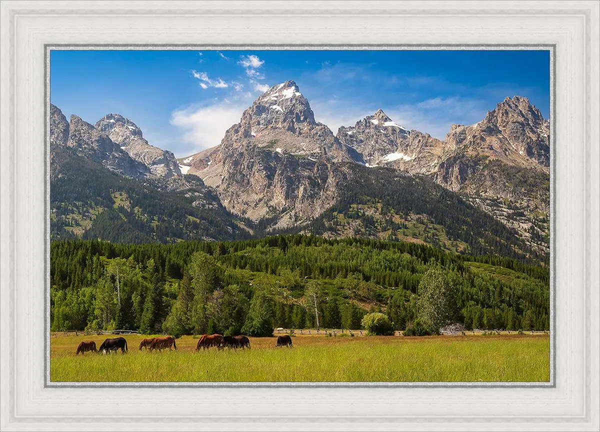 Panorama of Grand Teton Mountain Range, Wyoming