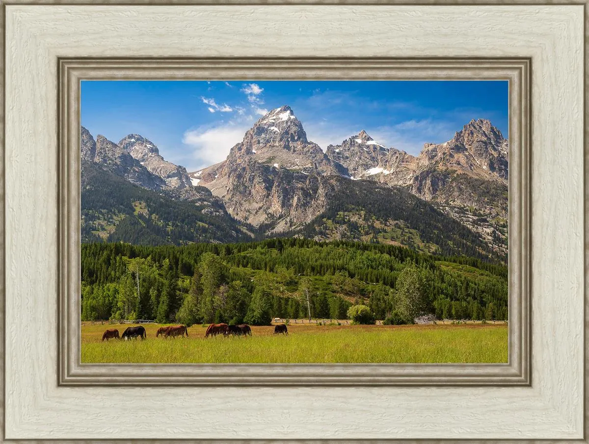 Panorama of Grand Teton Mountain Range, Wyoming