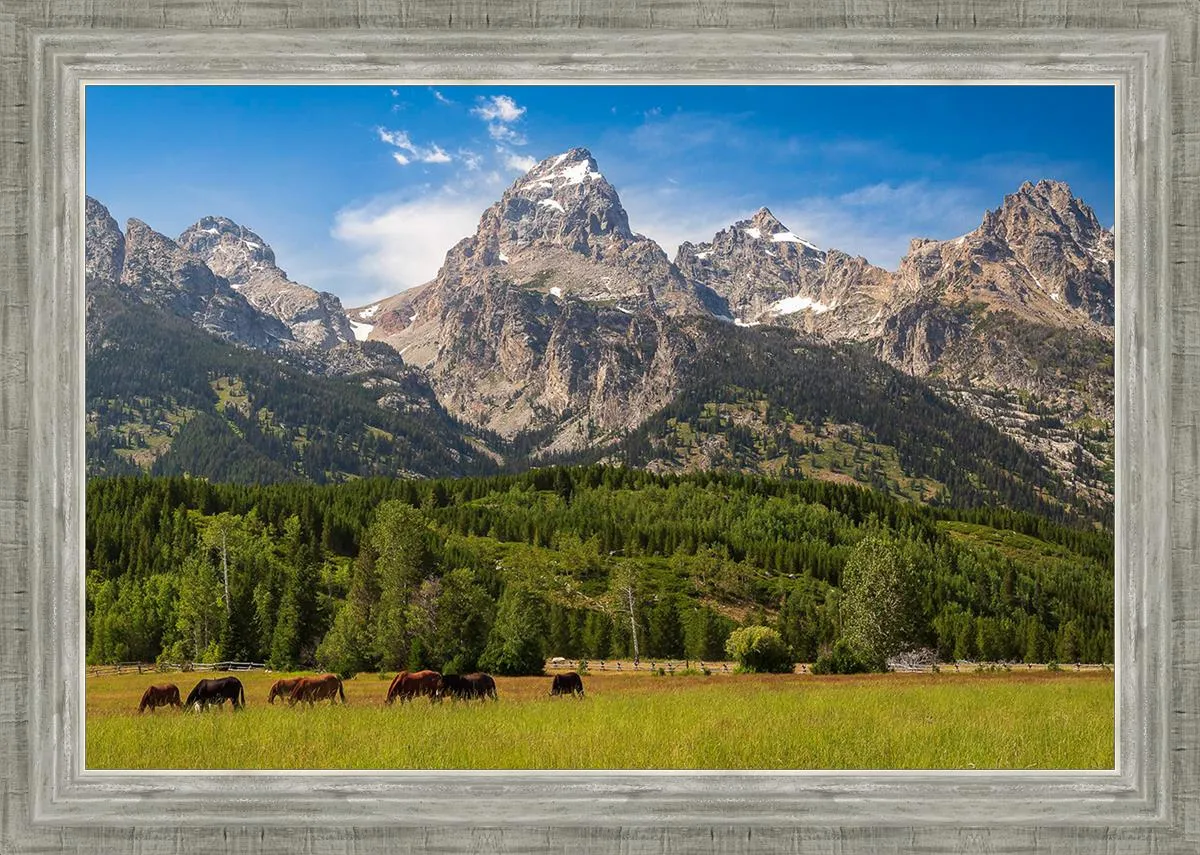 Panorama of Grand Teton Mountain Range, Wyoming