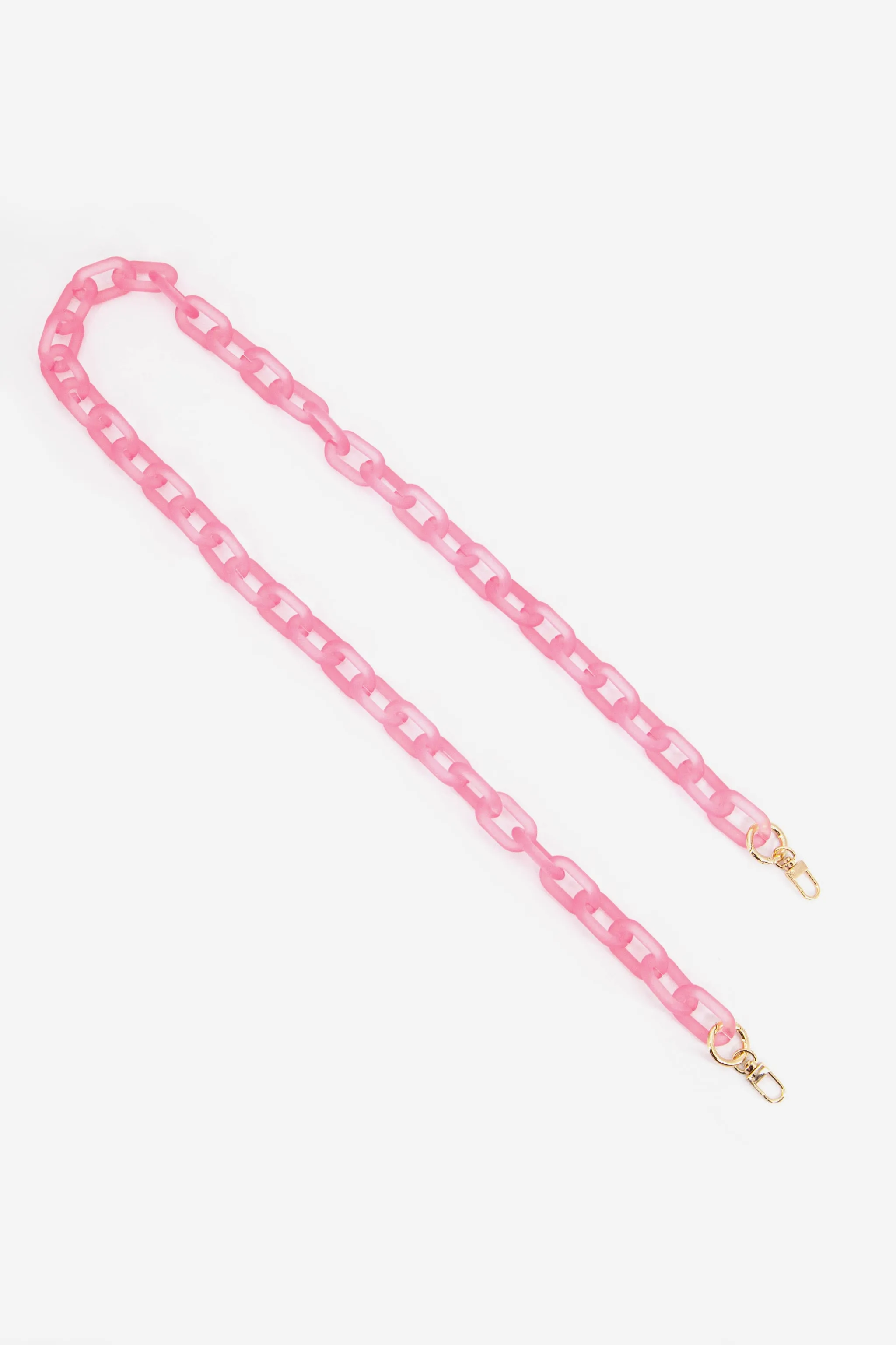 Pastel Square Link Acrylic Bag Strap in Pink