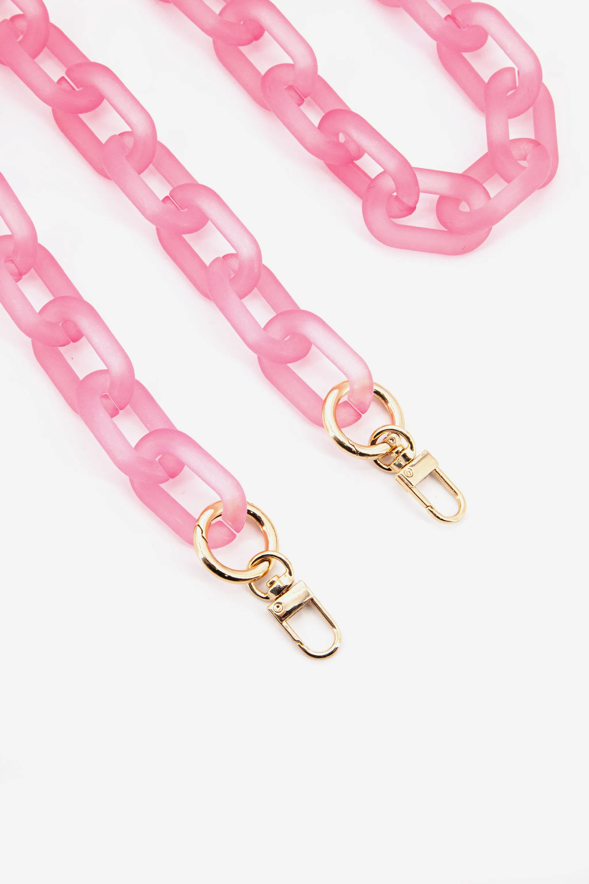 Pastel Square Link Acrylic Bag Strap in Pink